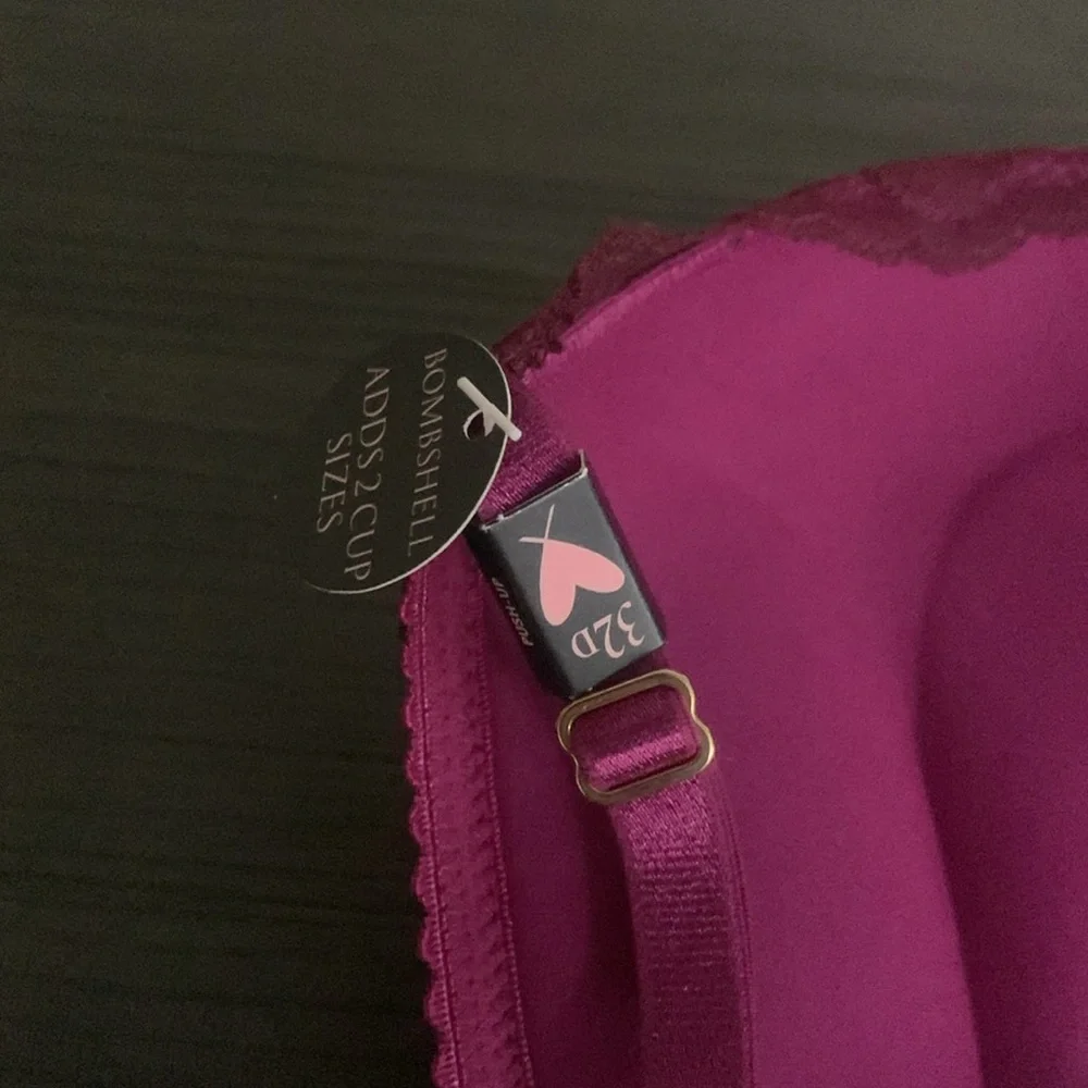 Victoria secret 32D nwt BOMBSHELL new heavily padded Pink Lace Women's Bra
